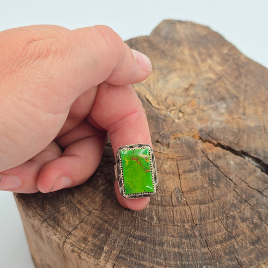 Manhattan Green Turquoise and Copper Ring