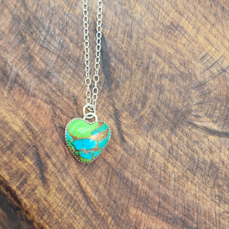 Green Mohave Heart Necklace