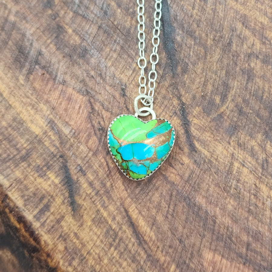 Green Mohave Heart Necklace