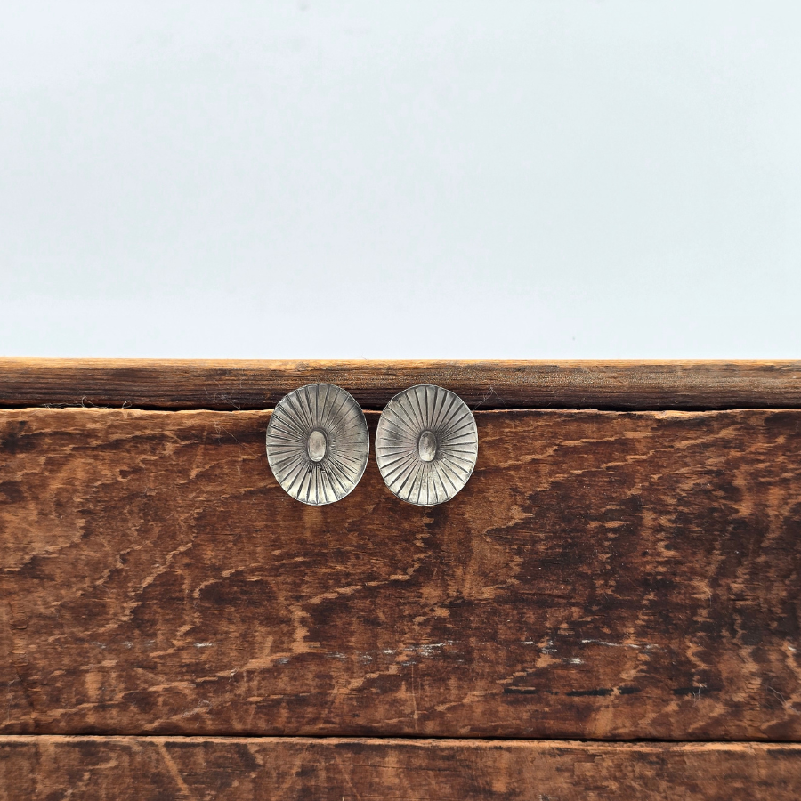 Large Oval Concho Earrings