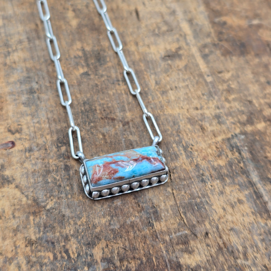 Larimar Bar Necklace