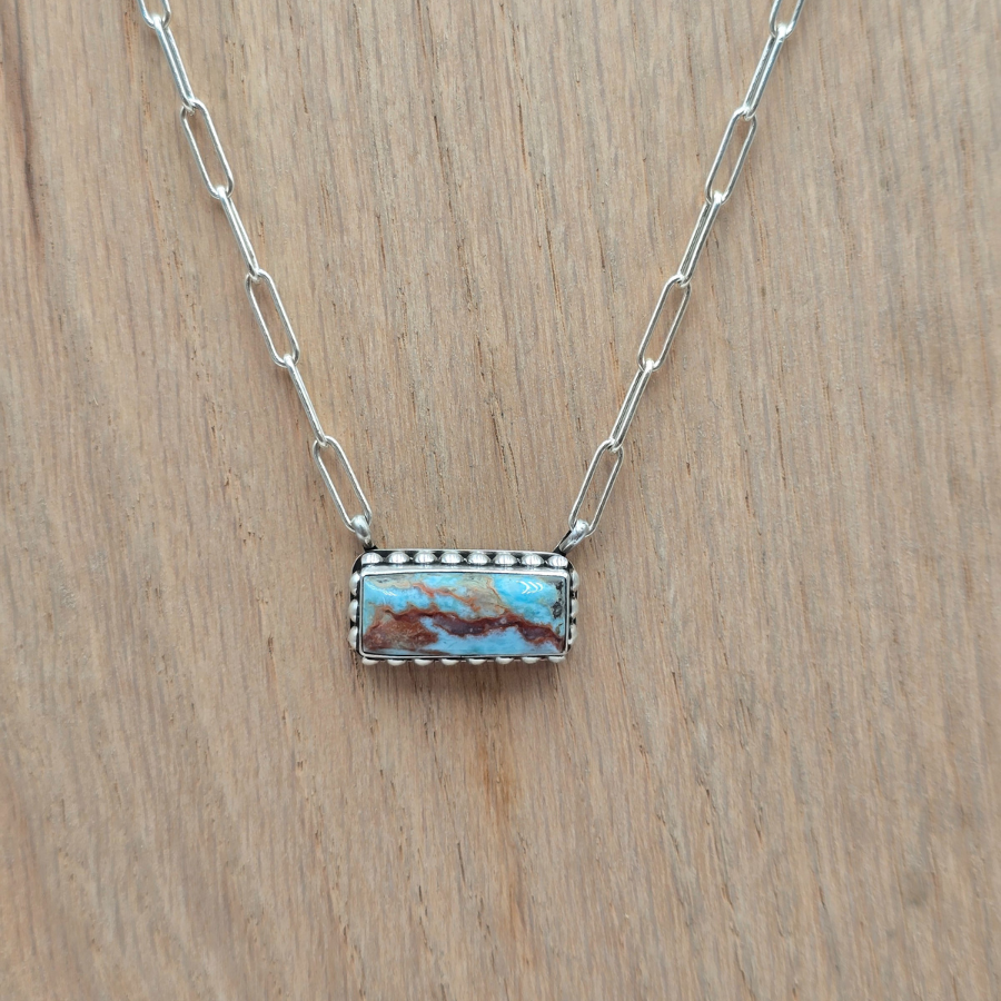 Larimar Bar Necklace