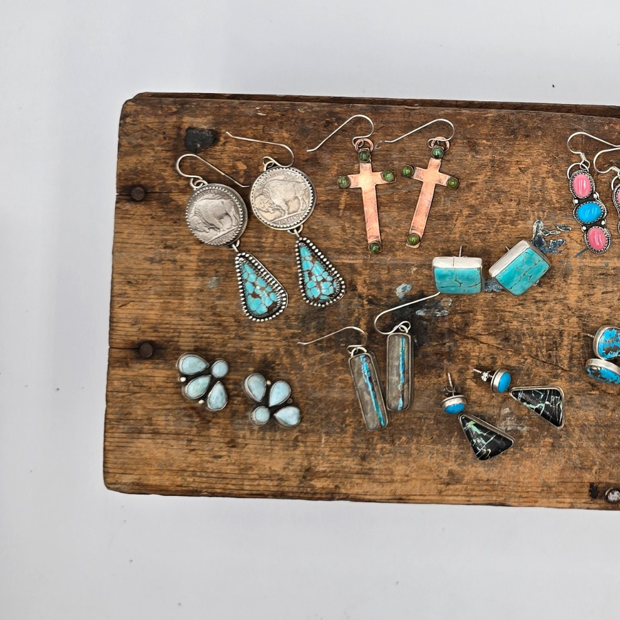 Larimar Half Cluster Earrings