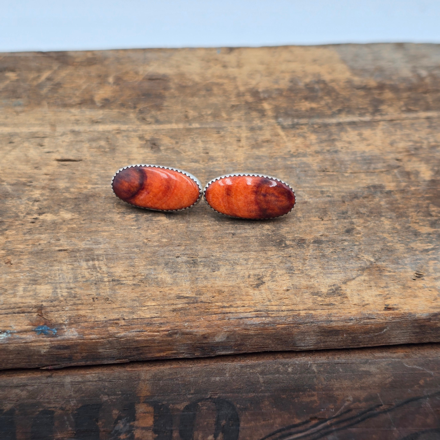 Orange Spiny Oyster Earrings