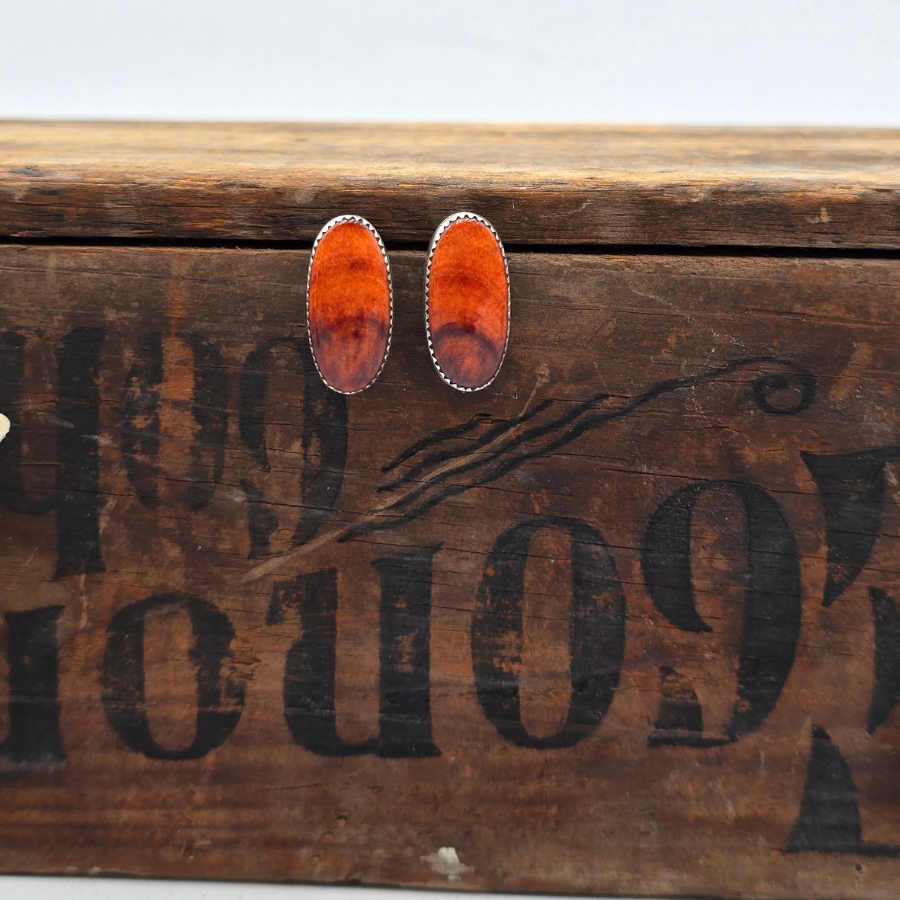 Orange Spiny Oyster Earrings