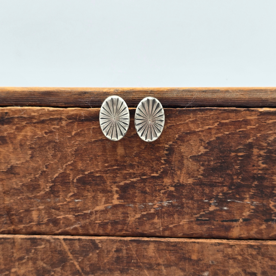 Oval Concho Earrings