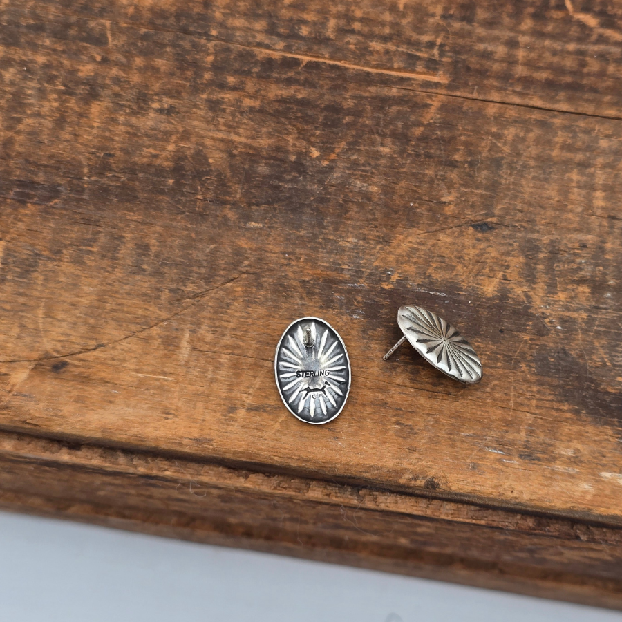 Oval Concho Earrings