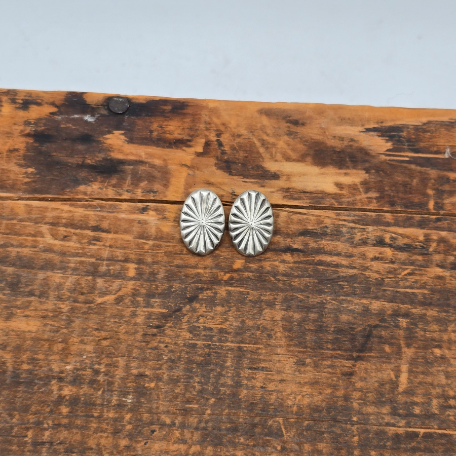 Oval Concho Earrings