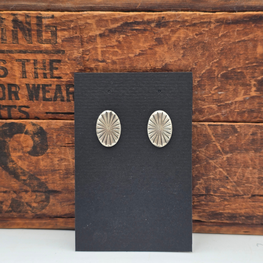 Oval Concho Earrings