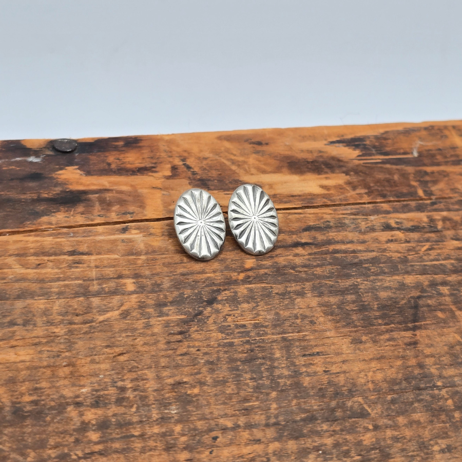 Oval Concho Earrings