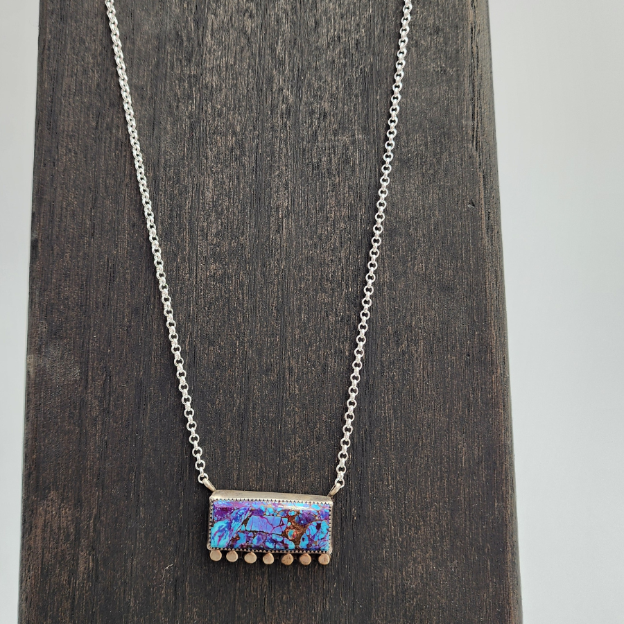 Purple Mohave Bar Necklace