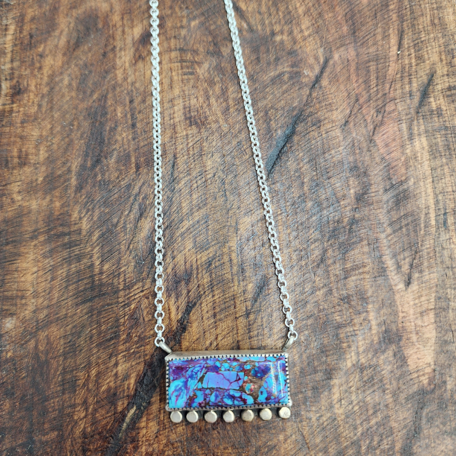 Purple Mohave Bar Necklace
