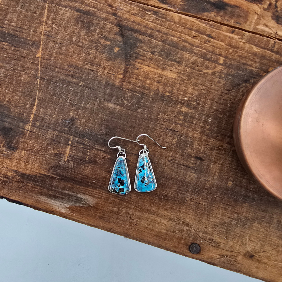 Persian Turquoise Triangle Dangle Earrings