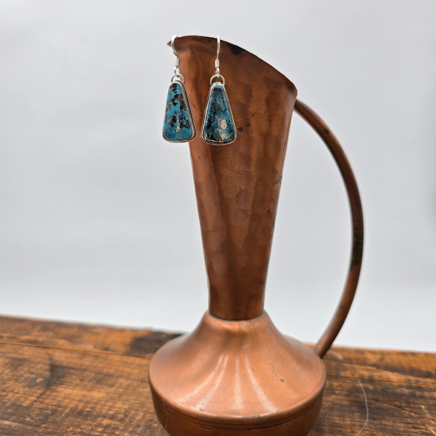 Persian Turquoise Triangle Dangle Earrings