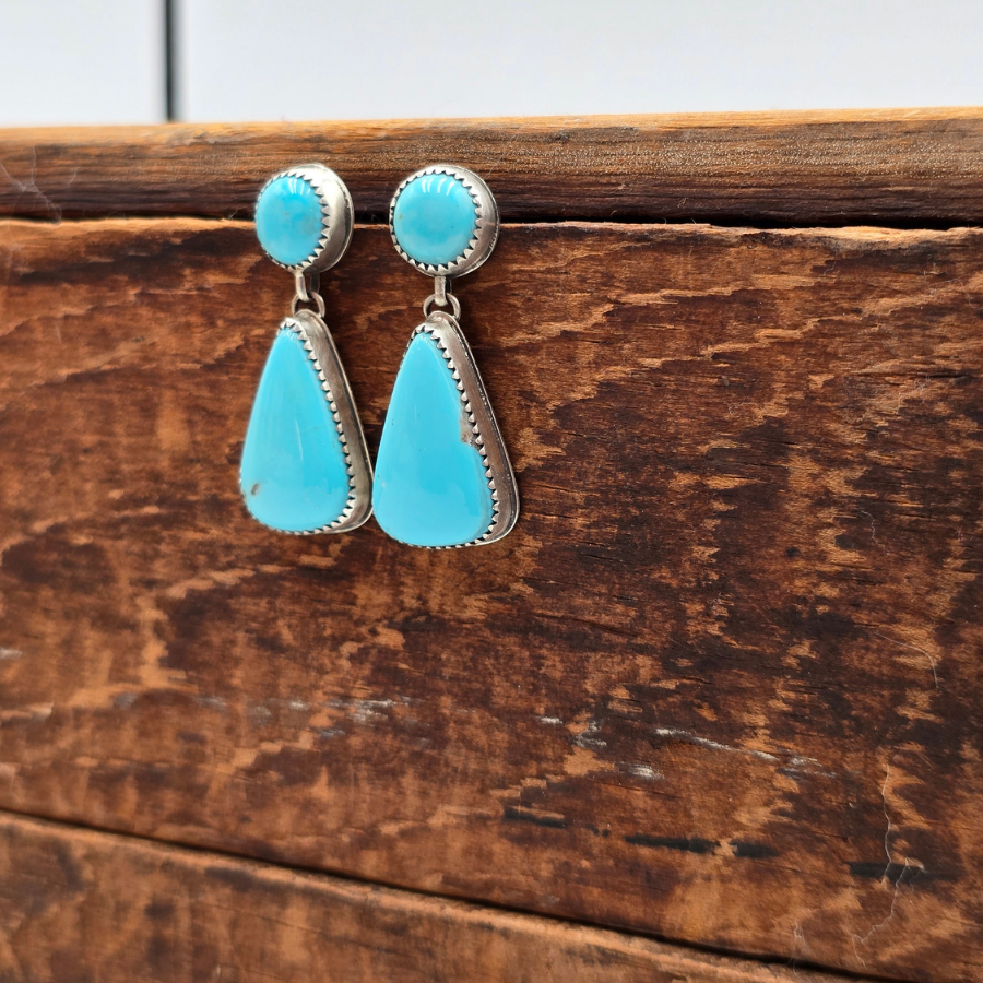 Persian Turquoise Dangle Studs