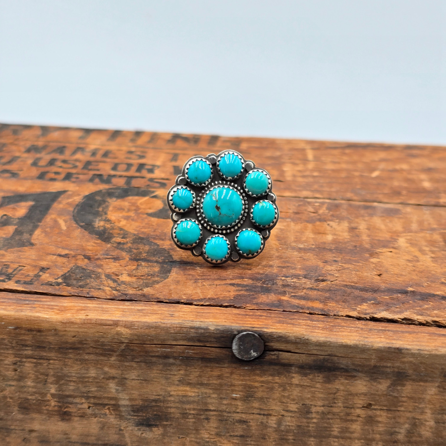 Pilot Mountain Turquoise Cluster Ring