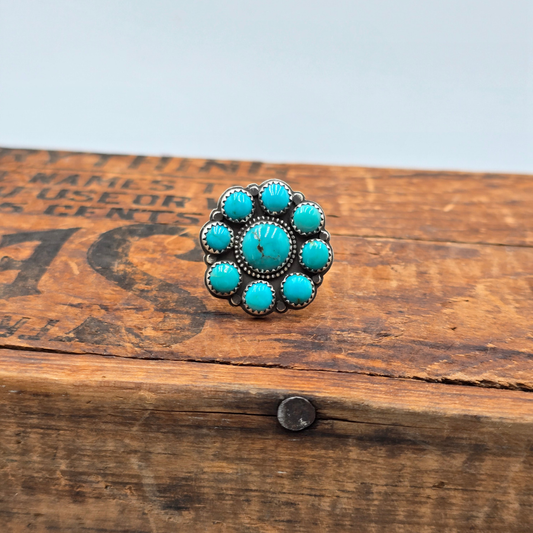 Pilot Mountain Turquoise Cluster Ring