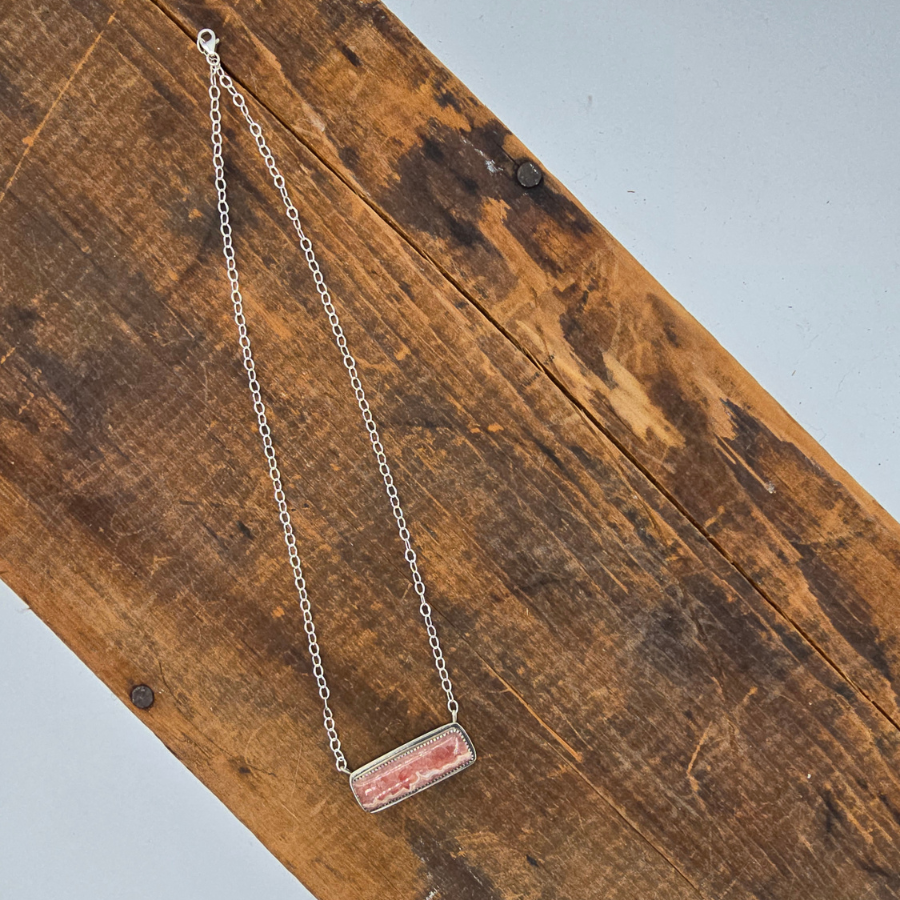 Rhodochrosite Bar Necklace