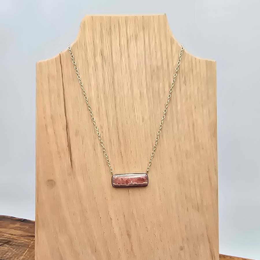 Rhodochrosite Bar Necklace