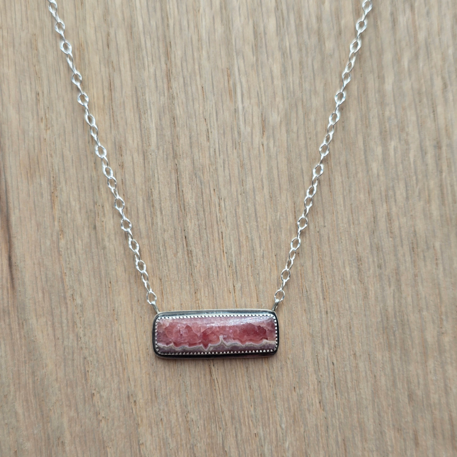 Rhodochrosite Bar Necklace