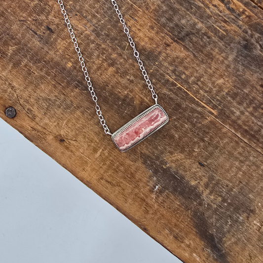 Rhodochrosite Bar Necklace