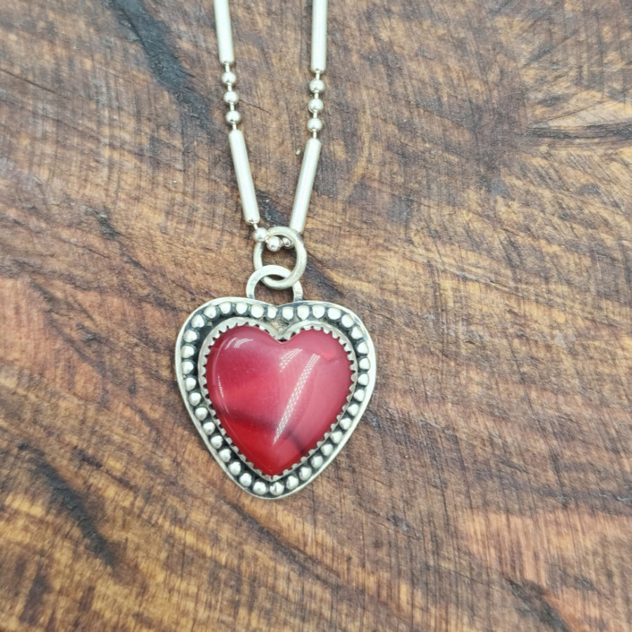 Rosarita with Dots Heart Necklace