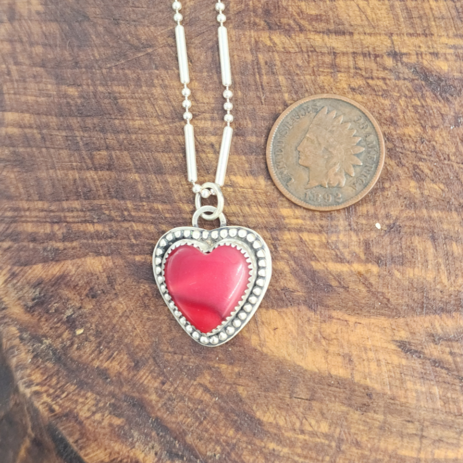 Rosarita with Dots Heart Necklace