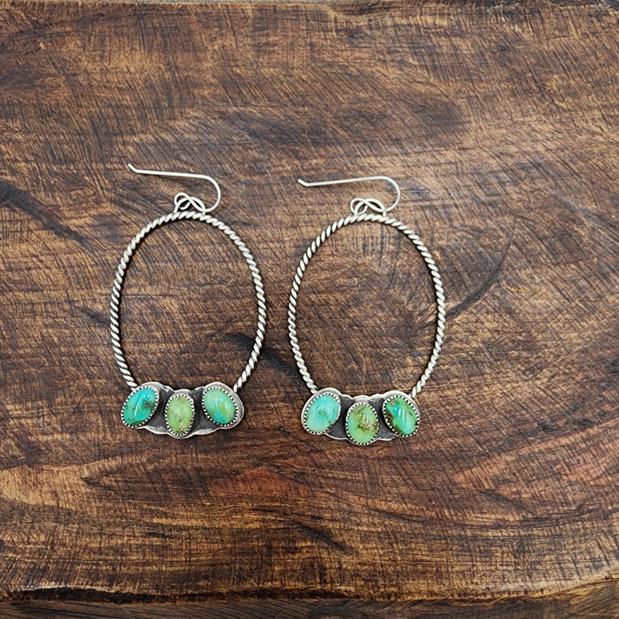 Sonoran Gold Turquoise Twisted Hoops