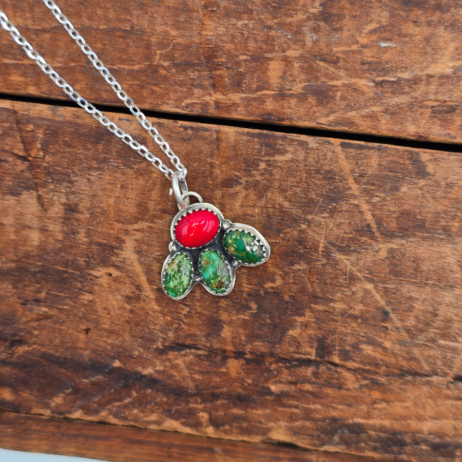 Sonoran Turquoise and Bamboo Coral Necklace