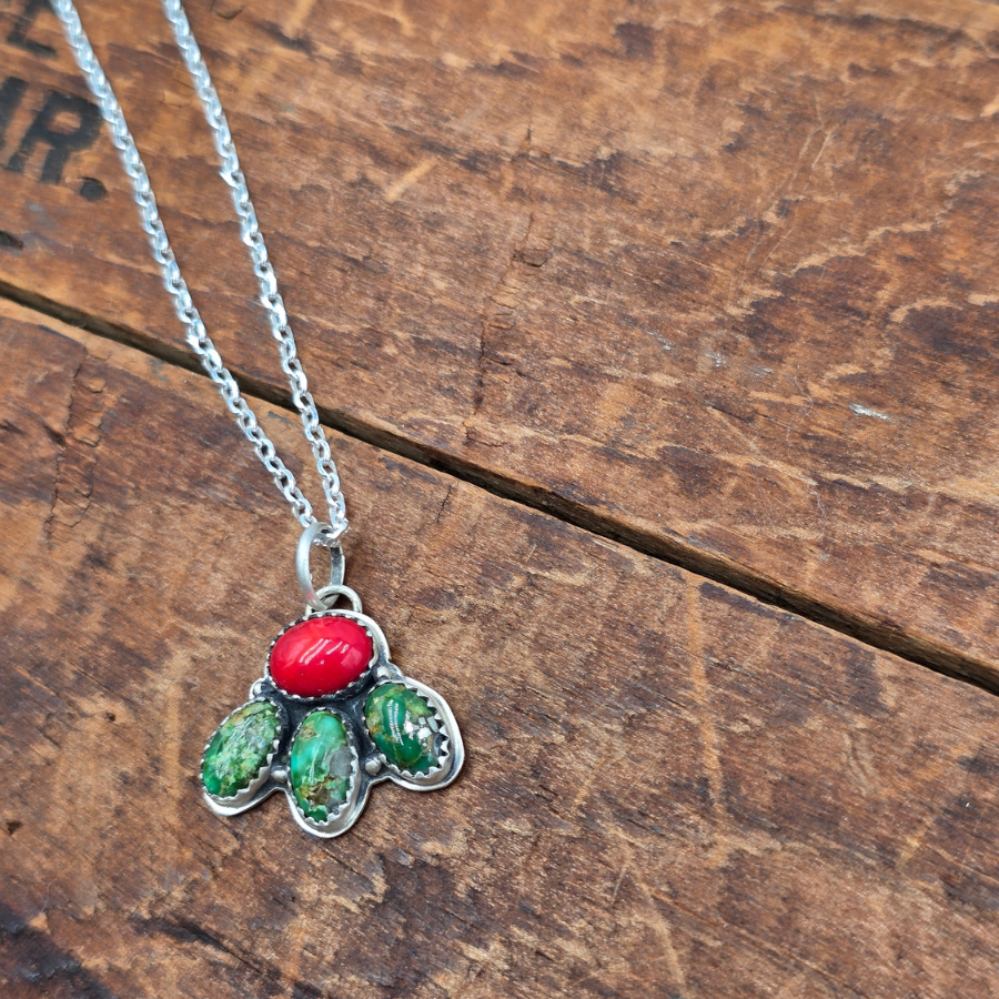Sonoran Turquoise and Bamboo Coral Necklace