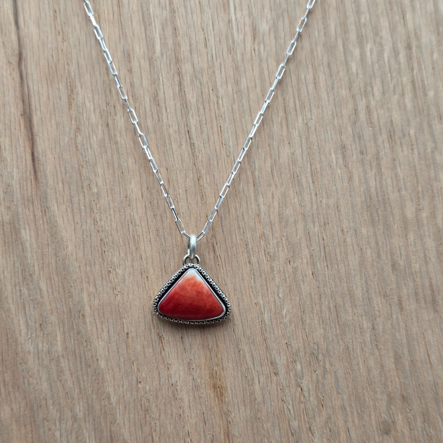 Spiny Oyster Triangle Necklace