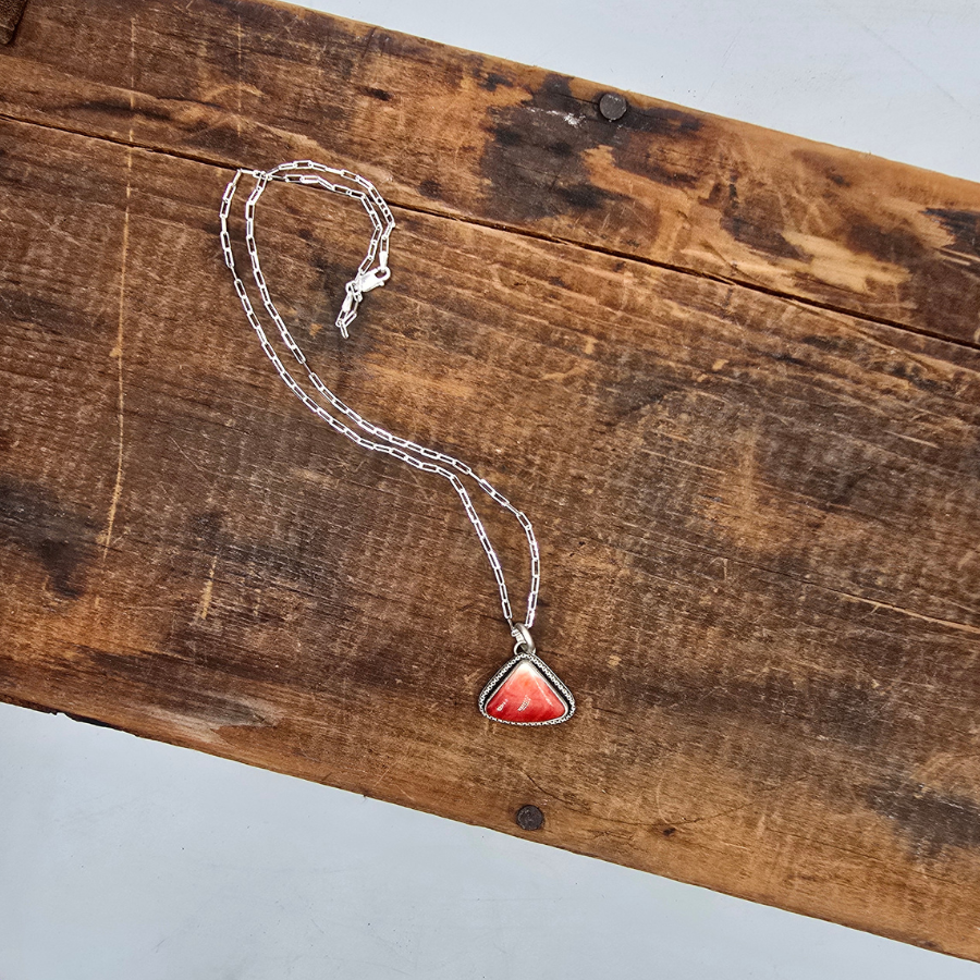 Spiny Oyster Triangle Necklace