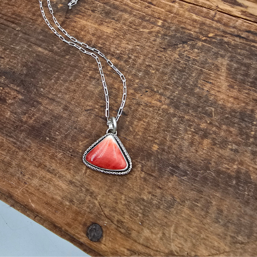 Spiny Oyster Triangle Necklace