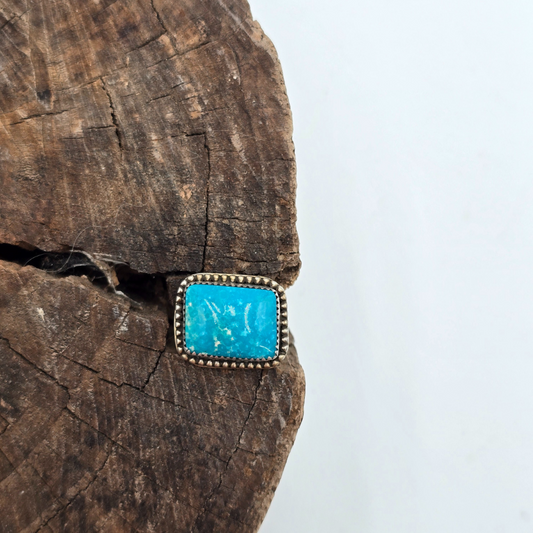 Square Kingman Turquoise Ring