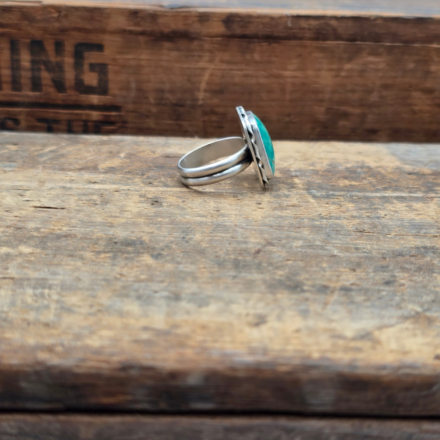 Tyrone Square Turquoise Ring