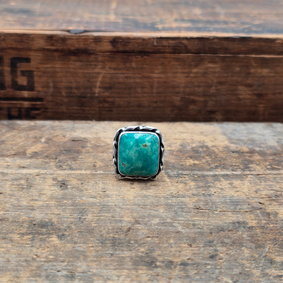 Tyrone Square Turquoise Ring