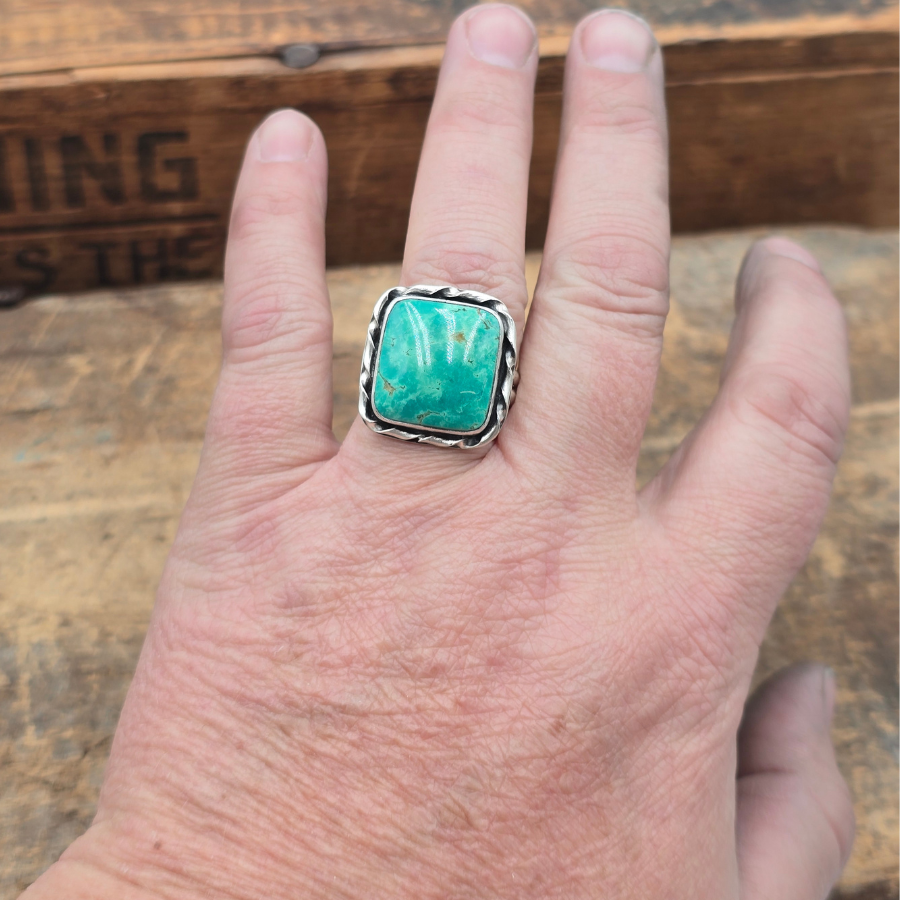 Tyrone Square Turquoise Ring