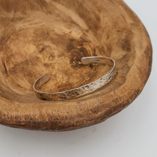 Hammered 1/4 in Sterling Silver Bracelet