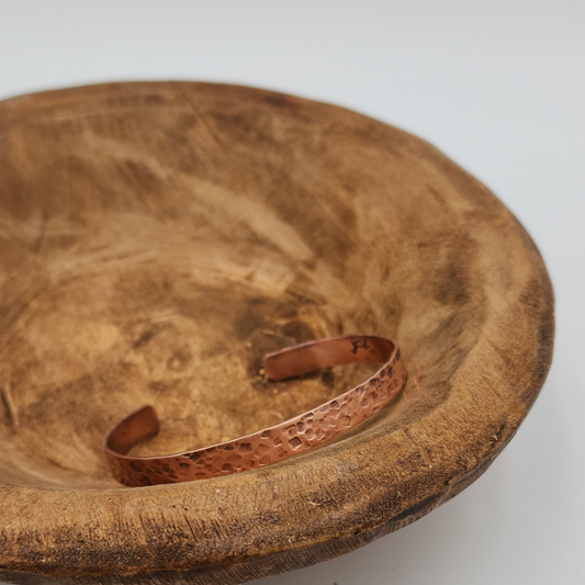 Hammered 1/4 in Copper Bracelet