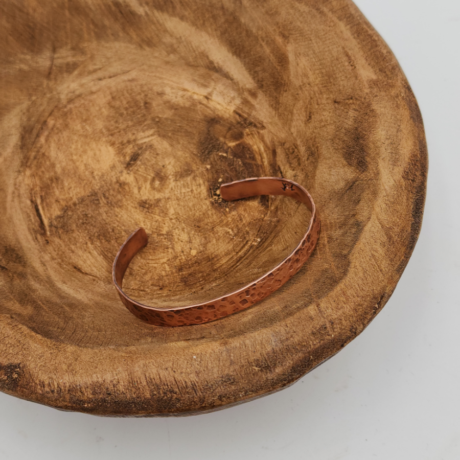 Hammered 1/4 in Copper Bracelet