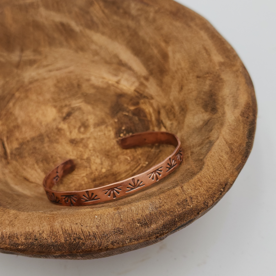 Hand Stamped 1/4 in Copper Bracelet