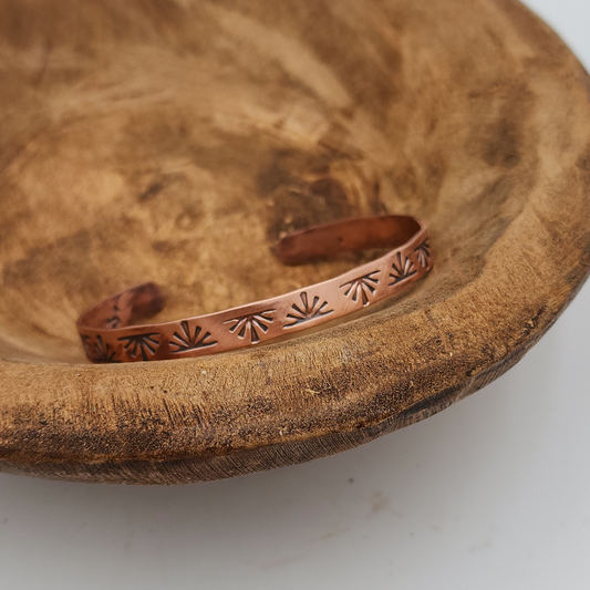 Hand Stamped 1/4 in Copper Bracelet