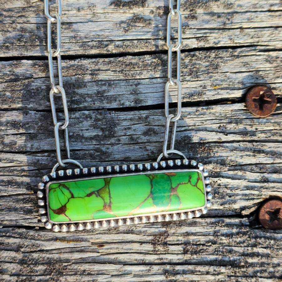 Green Mohave Bar Necklace