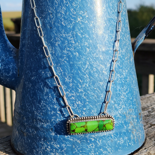 Green Mohave Bar Necklace