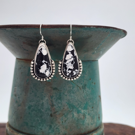 White Buffalo Raindrop Earrings