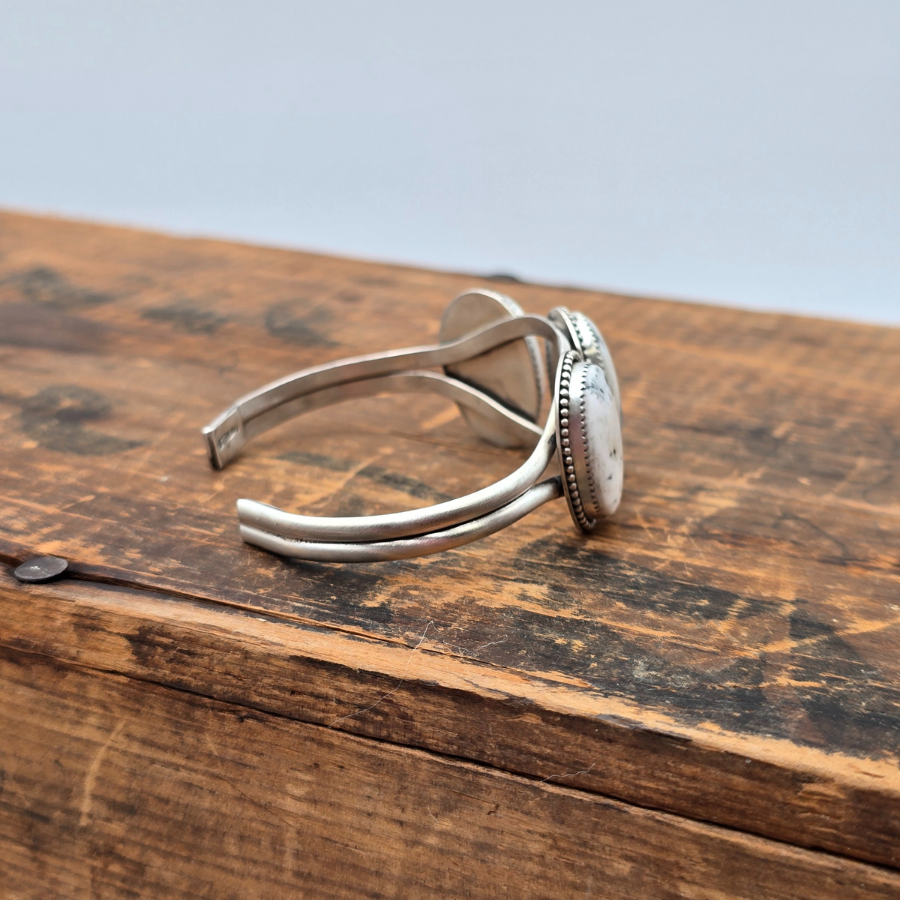 White Buffalo 3 Stone Bracelet