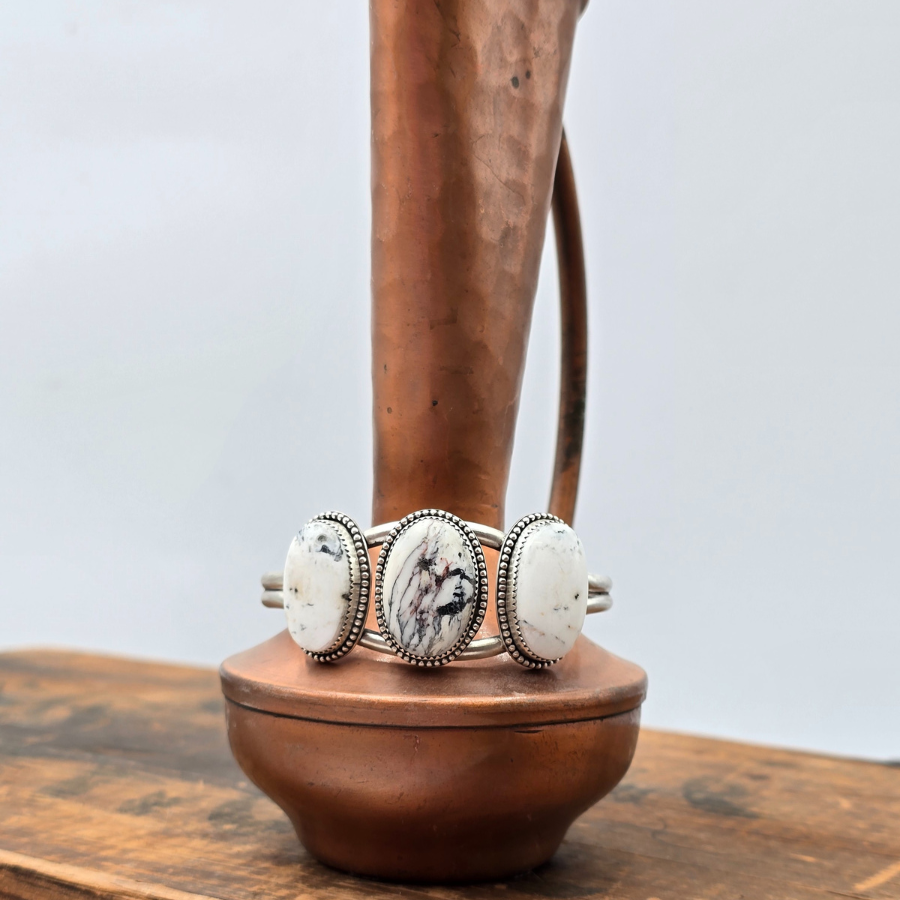 White Buffalo 3 Stone Bracelet