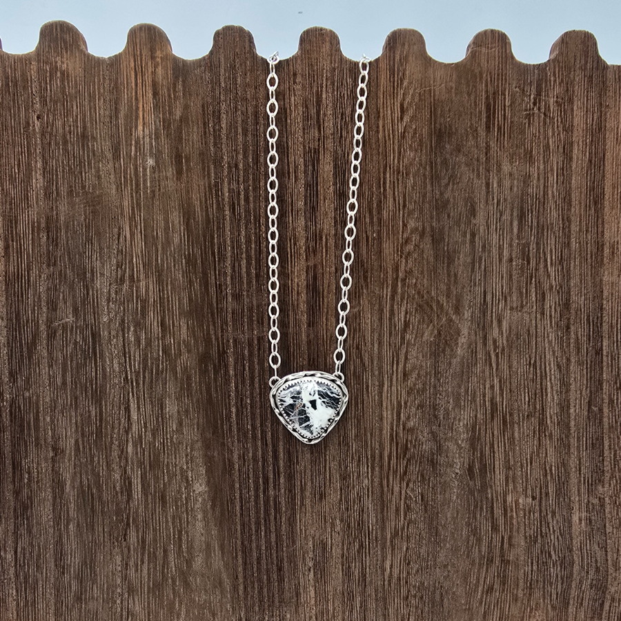 White Buffalo Triangle Necklace