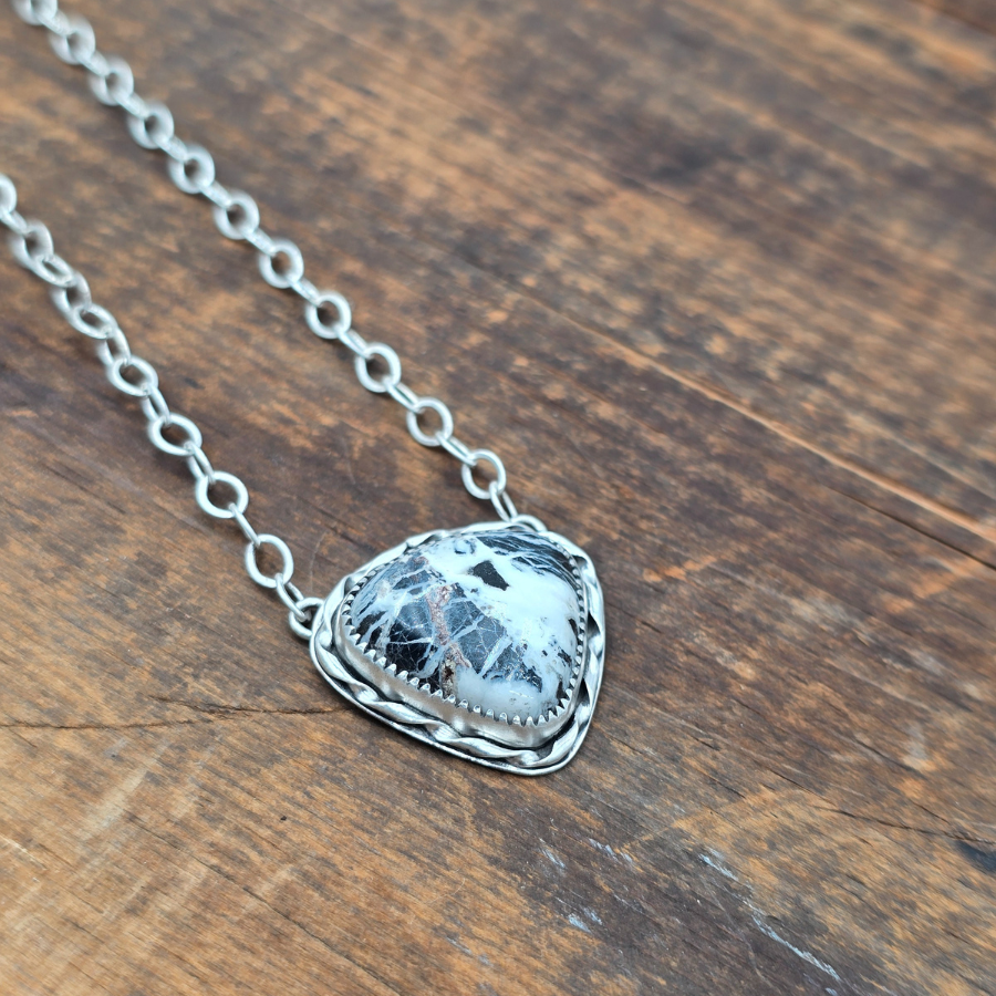 White Buffalo Triangle Necklace