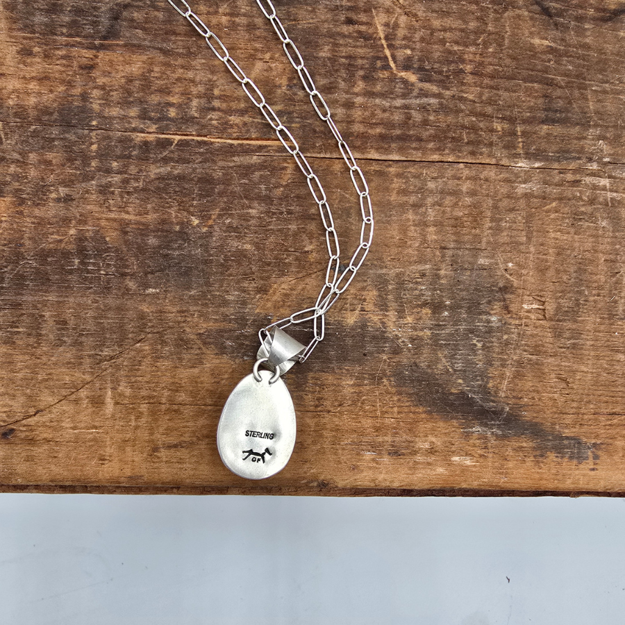 White Buffalo Teardrop Necklace